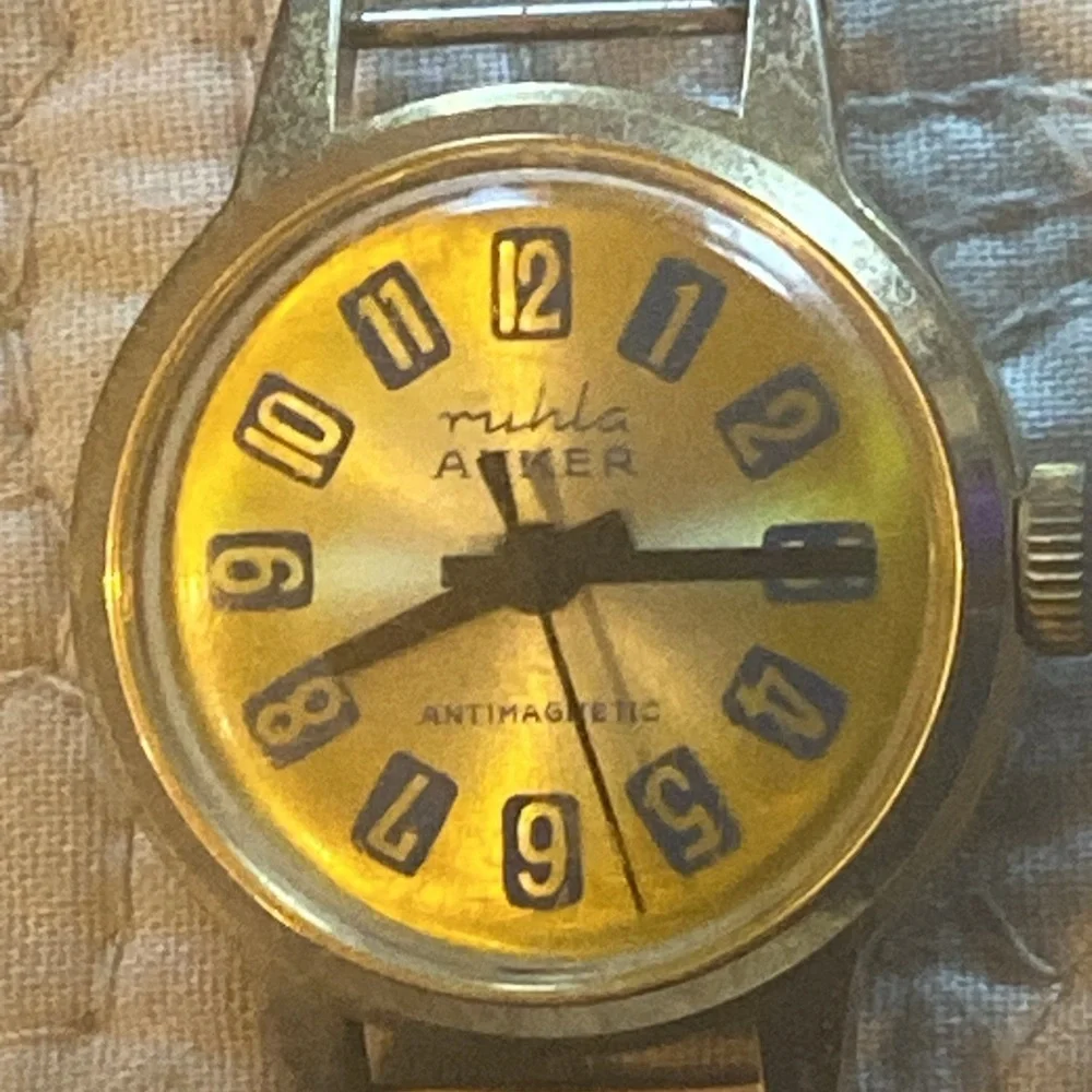 RUHLA ELECTRONICALLY-TIMED AUTOMATIC ANTI-MAGNETIC DATE WATCH
